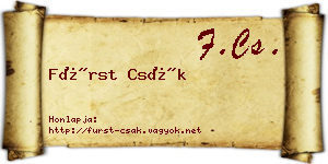Fürst Csák névjegykártya